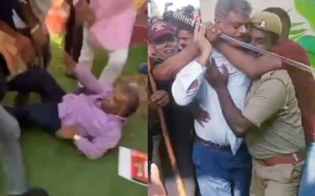 ABVP के छात्र नेताओं ने की पुलिस और कुलपति की पिटाई, कई घंटे तक चला हंगामा