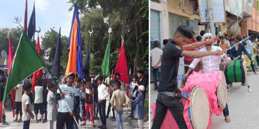 सख़्त सुरक्षा के बीच निकला सातवीं मोहर्रम अलम का जुलूस - रिपोर्ट मोहम्मद अरशद