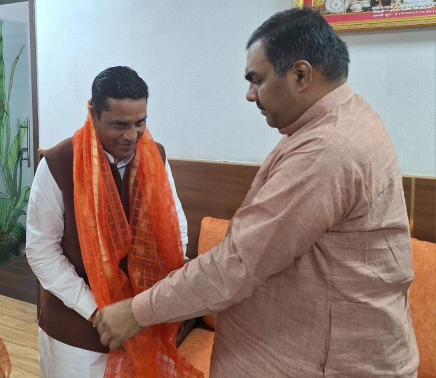 विधायक बैरवा ने भाजपा के प्रदेश संगठन मंत्री चंद्रशेखर से की मुलाकात
