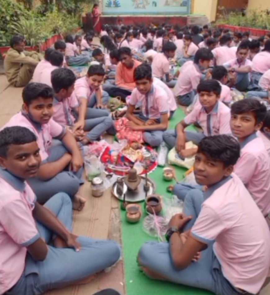 भगिनी निवेदिता विद्या भारती हायर सेकेण्डरी स्कूल कंडेल चारामा में सावन माह का आयोजन